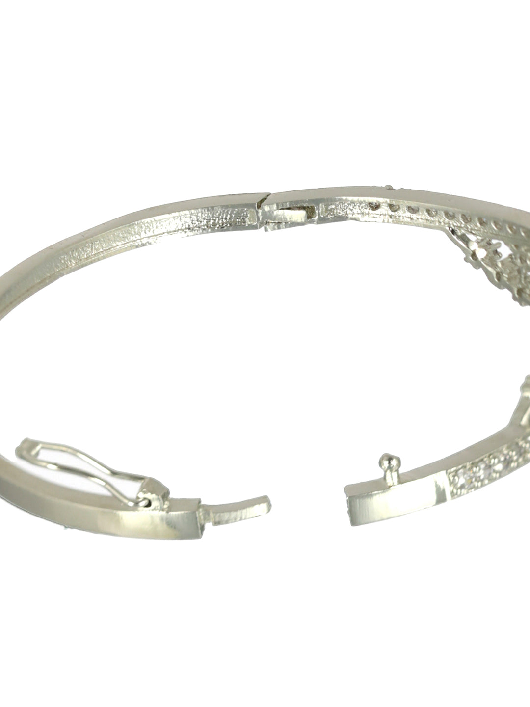 Priyaasi Elegant Rows American Diamond Silver-Plated Bracelet