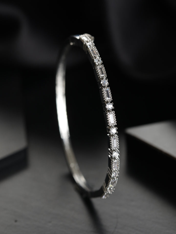 Priyaasi Elegant American Diamond Silver-Plated Bracelet