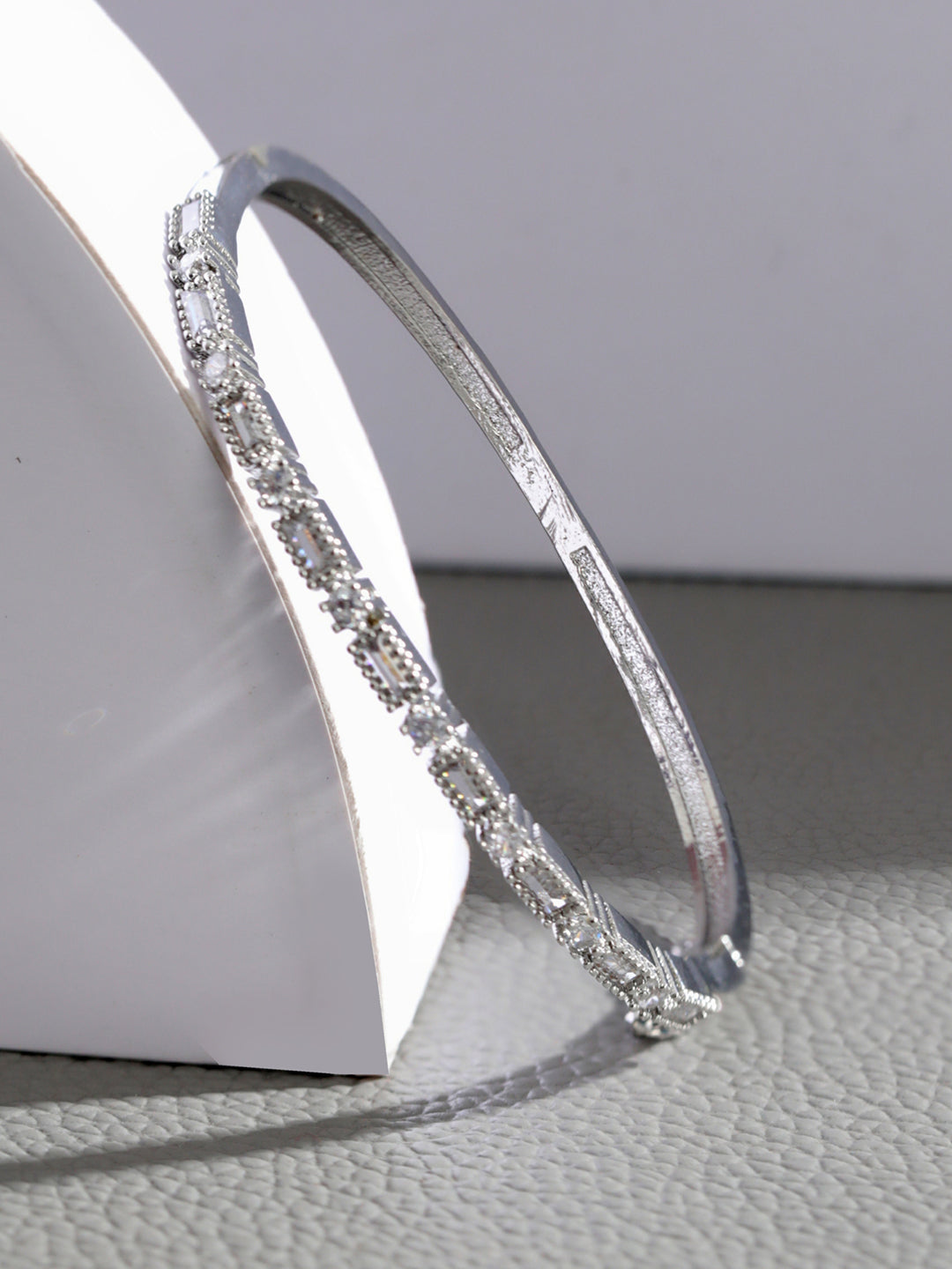 Priyaasi Elegant American Diamond Silver-Plated Bracelet