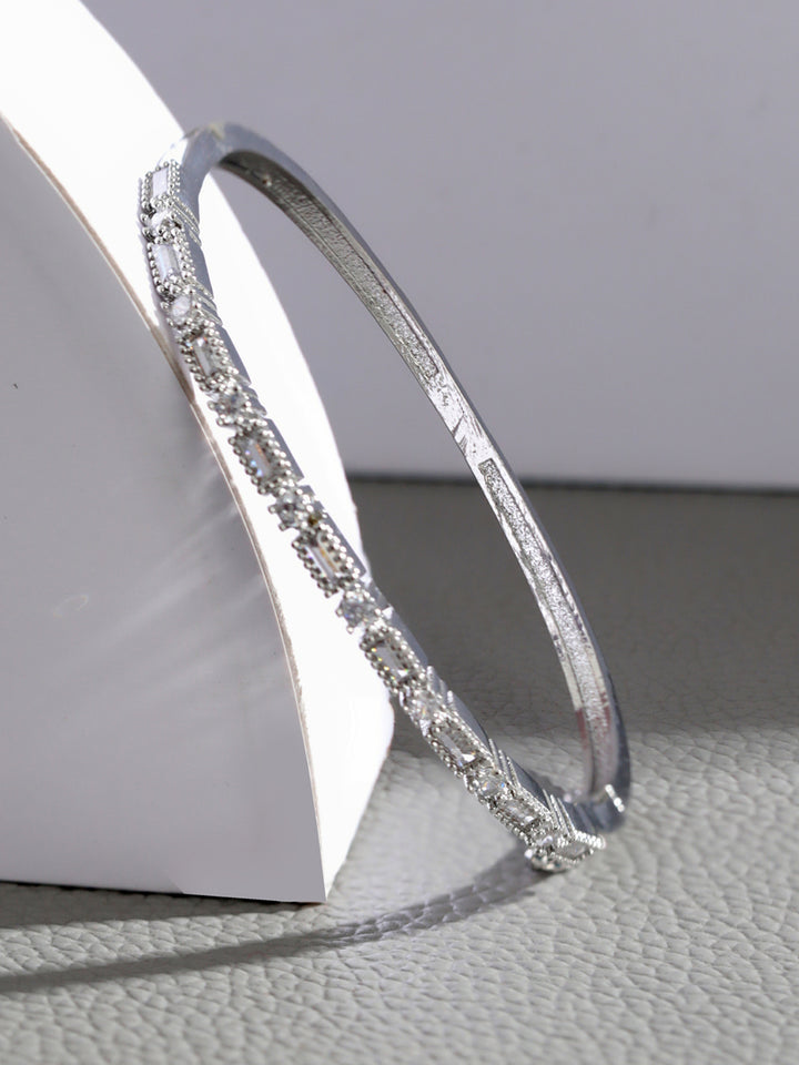 Priyaasi Elegant American Diamond Silver-Plated Bracelet
