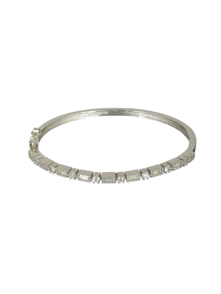 Priyaasi Elegant American Diamond Silver-Plated Bracelet