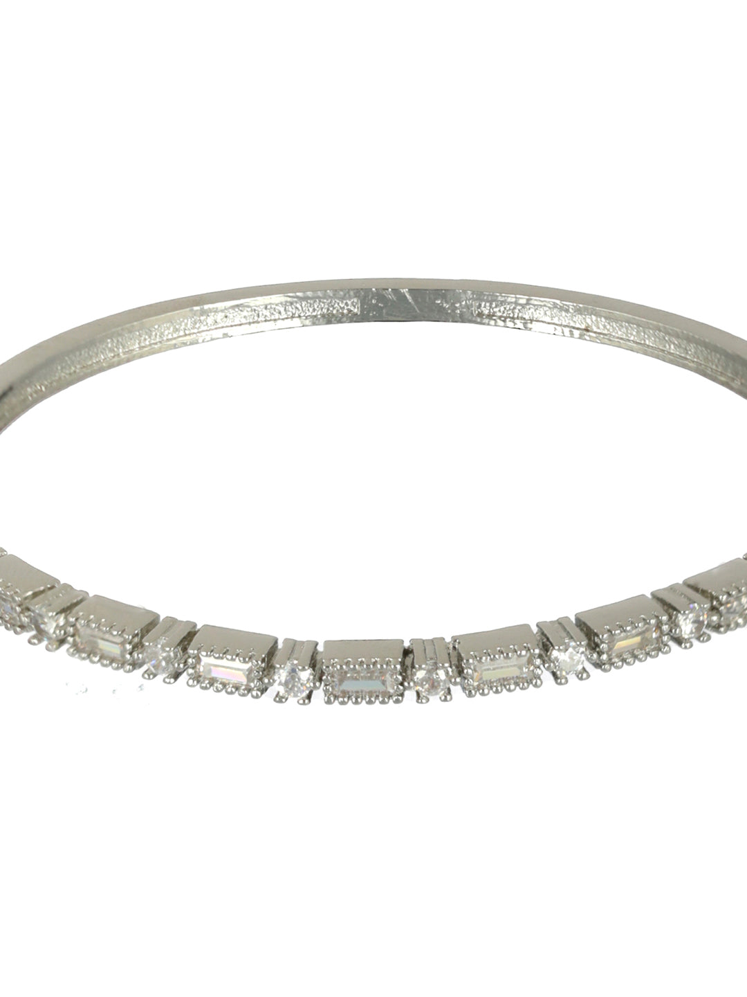 Priyaasi Elegant American Diamond Silver-Plated Bracelet