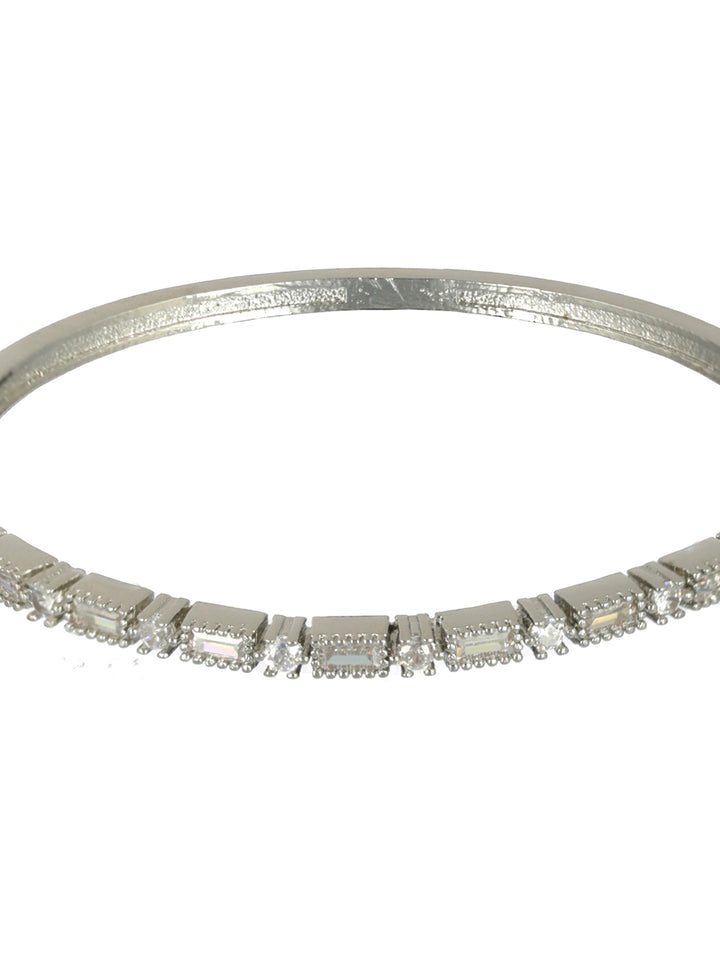 Priyaasi Elegant American Diamond Silver-Plated Bracelet