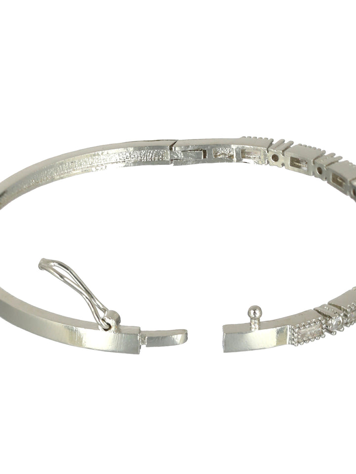 Priyaasi Elegant American Diamond Silver-Plated Bracelet