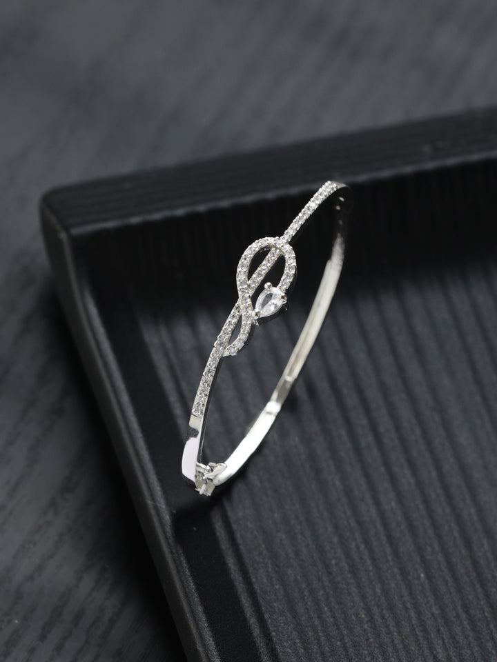 Priyaasi Infinity American Diamond Silver-Plated Bracelet