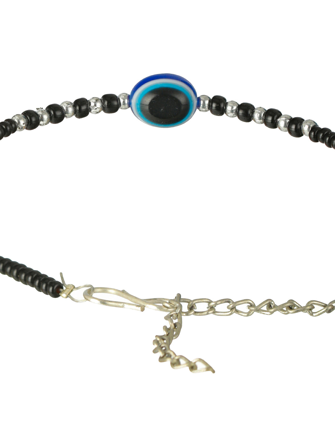 Priyaasi Blue Evil Eye Black Bead Bracelet Set of 2
