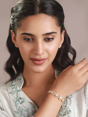 Priyaasi Pretty Kundan American Diamond Gold-Plated Bracelet