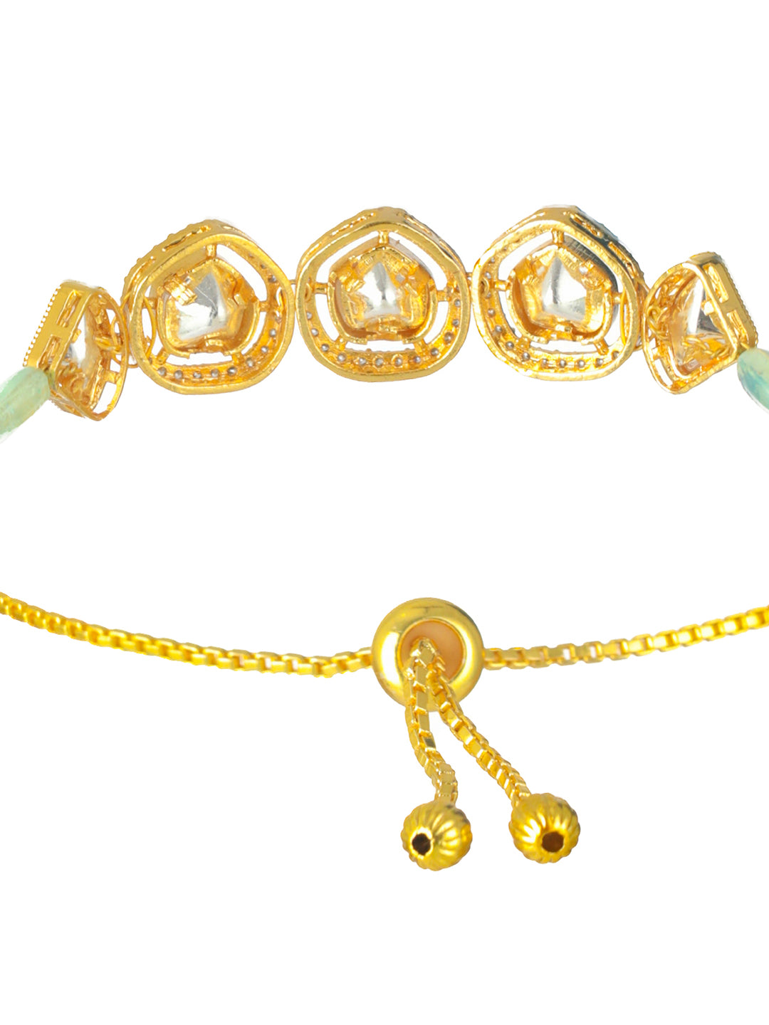Priyaasi Pretty Kundan American Diamond Gold-Plated Bracelet