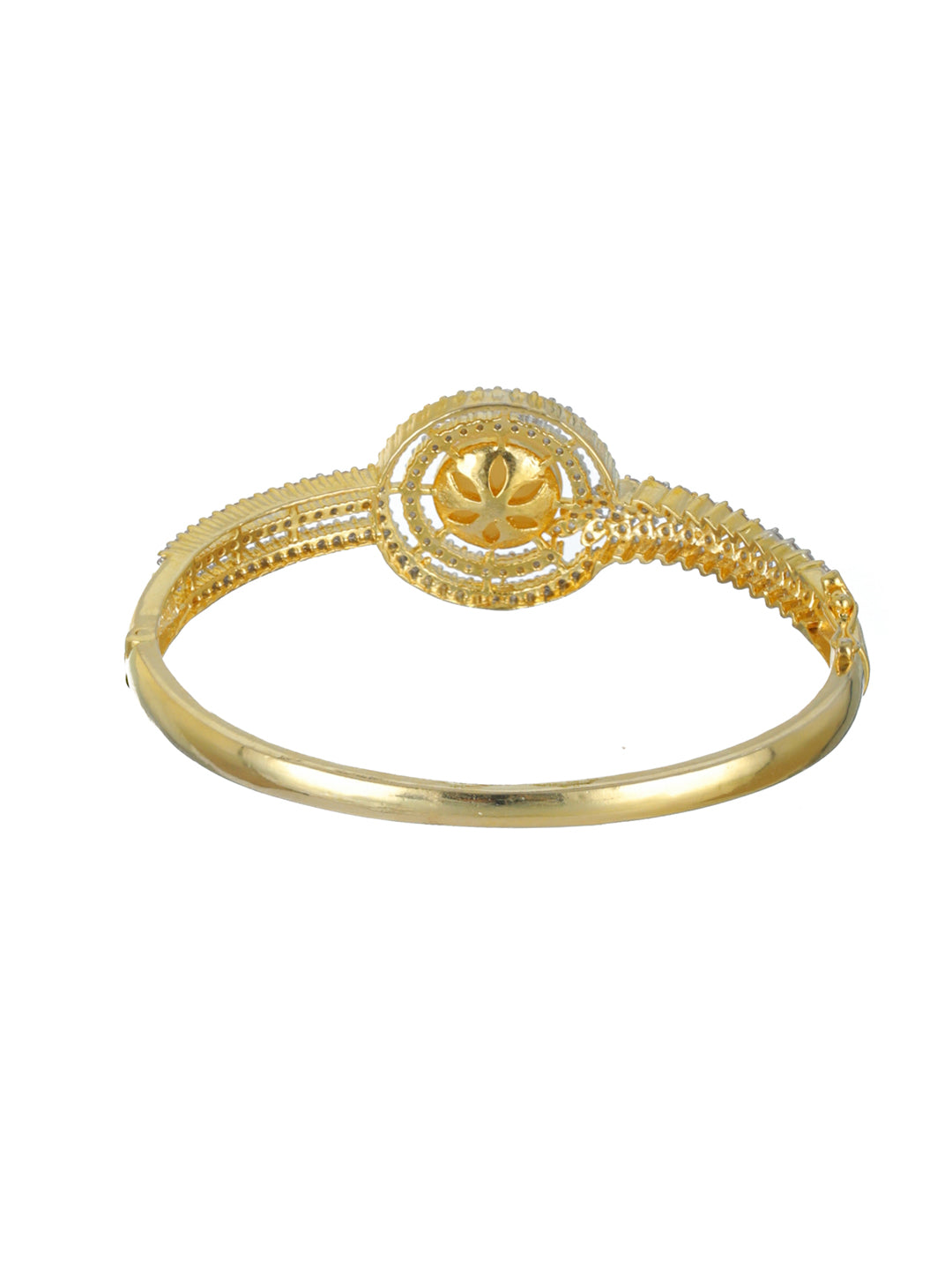 Priyaasi Pearl Leaf AD Gold-Plated Bracelet