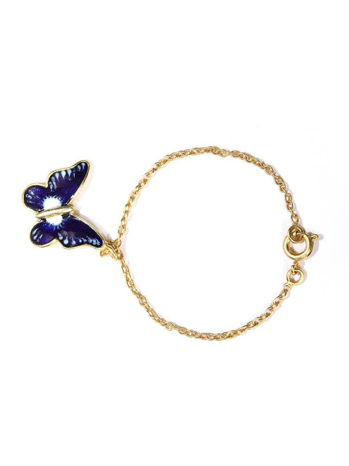 Blue Butterfly Gold Plated Watch Charm