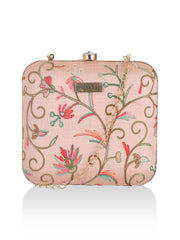 Pink Floral Thread Charm Clutch