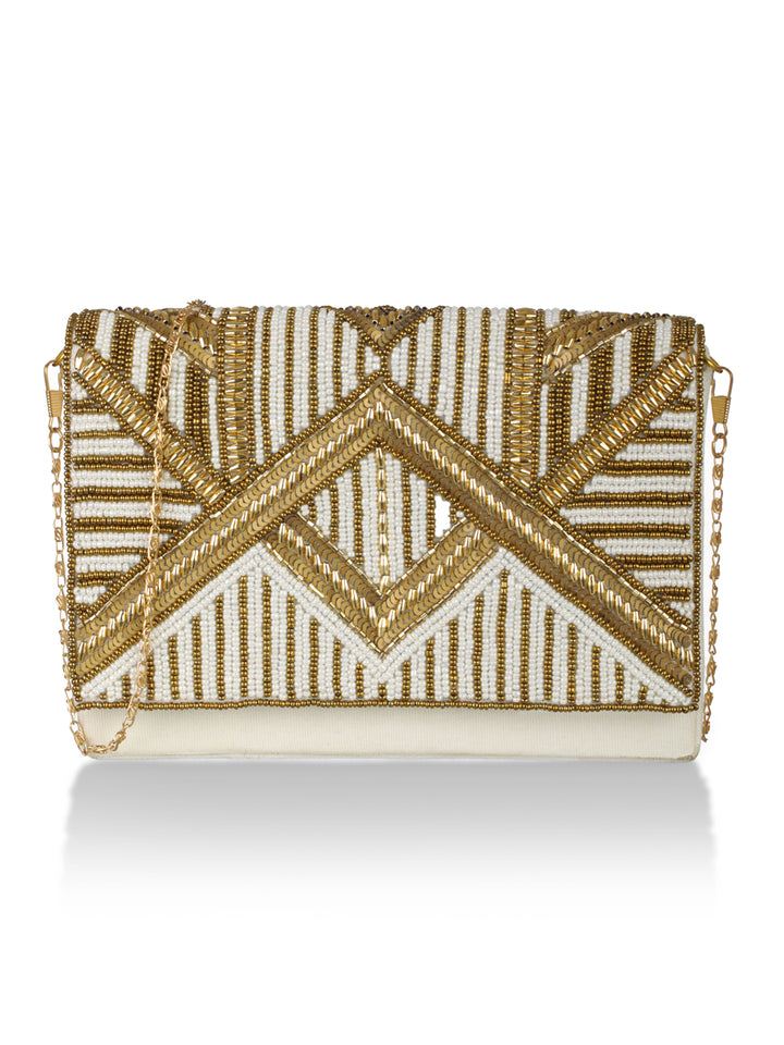 ChalkyGold Beaded Party Clutch