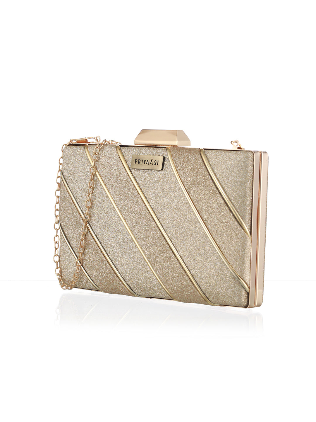 Golden Glow Streaky Shimmer Party Clutch