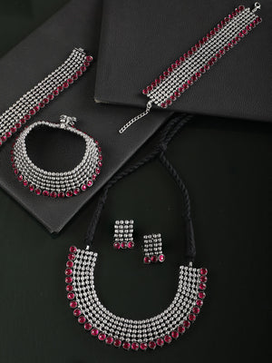 Set of Oxidised German Silver Necklace,Bracelet and Anklet