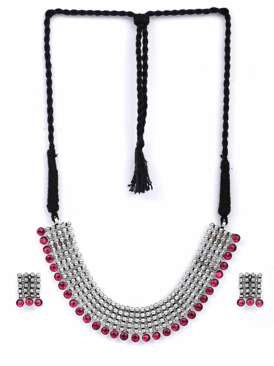 Set of Oxidised German Silver Necklace,Bracelet and Anklet