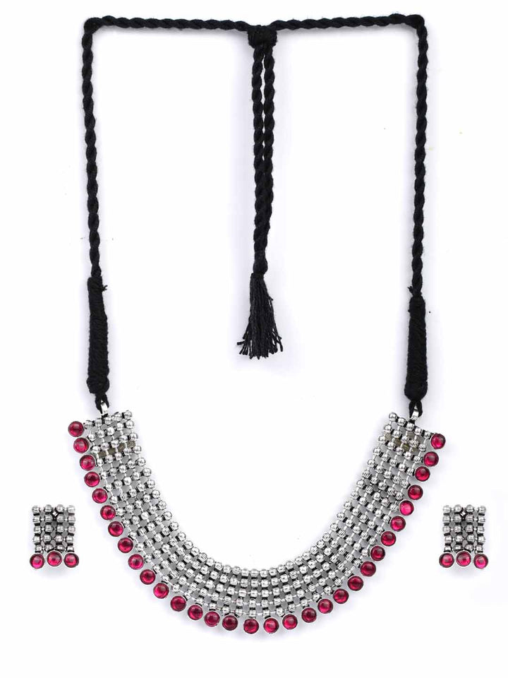 Set of Oxidised German Silver Necklace,Bracelet and Anklet