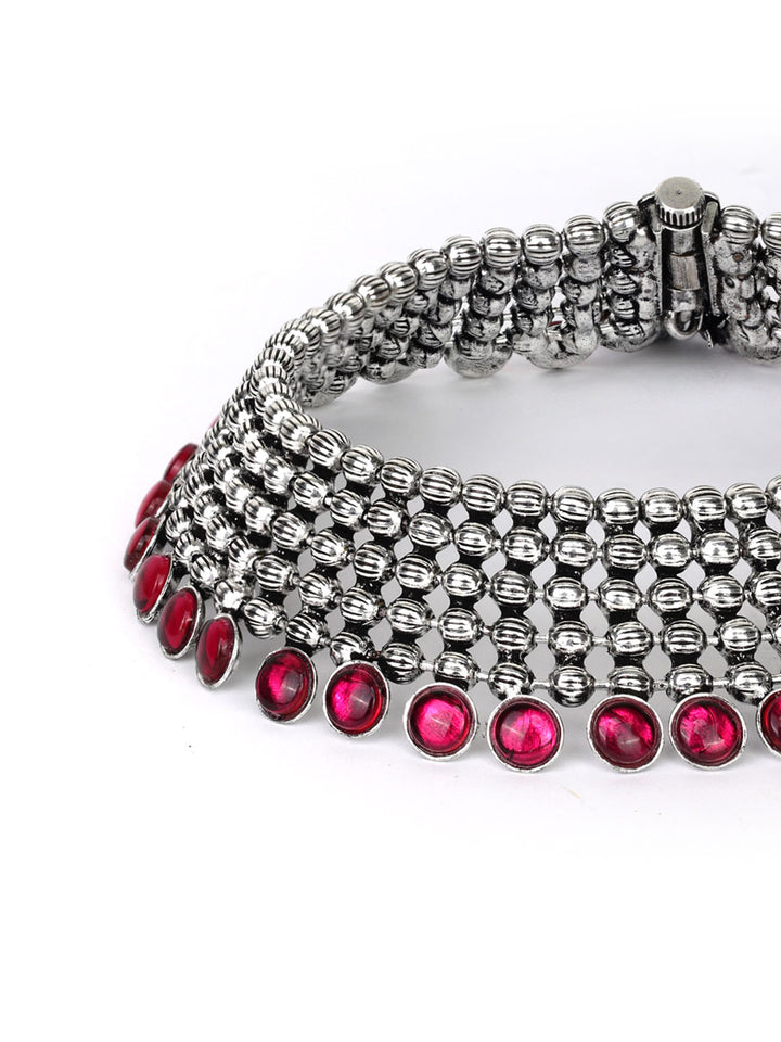 Set of Oxidised German Silver Necklace,Bracelet and Anklet