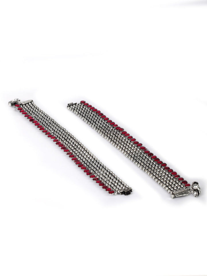 Set of Oxidised German Silver Necklace,Bracelet and Anklet