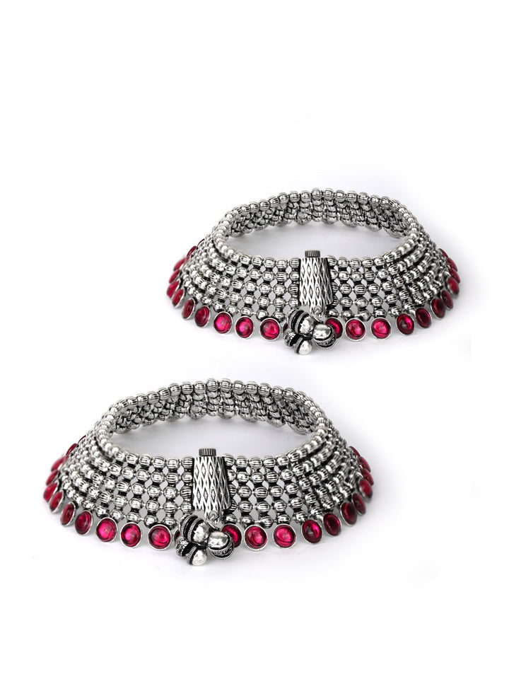 Set of Oxidised German Silver Necklace,Bracelet and Anklet