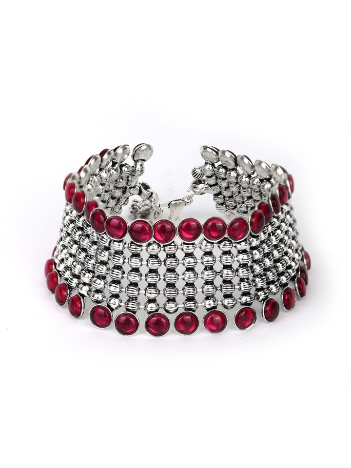 Set of Oxidised German Silver Necklace,Bracelet and Anklet