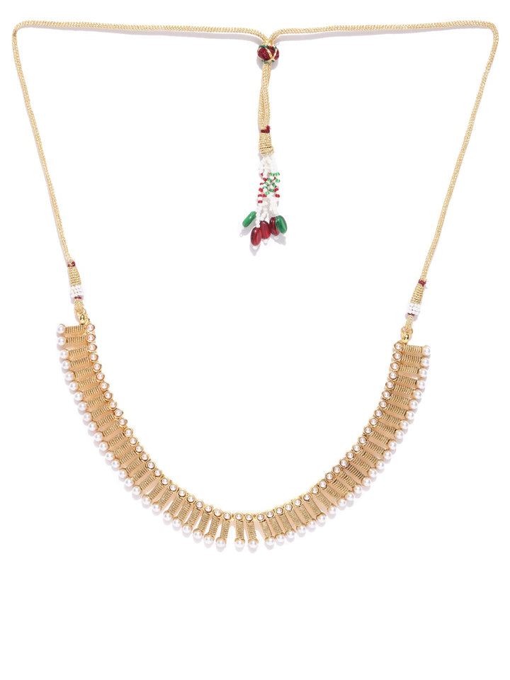 2 Gold-Plated Pearls Necklaces With Jhumki & Maangtika
