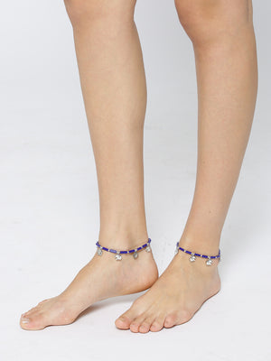 Designer Blue Elephant Set Of 2 Anklet/Payal