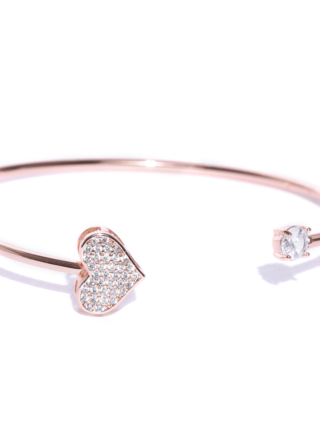 Yellow Gold Plated Sterling Silver & Diamond Open Heart Bangle | Lee  Michaels Fine Jewelry