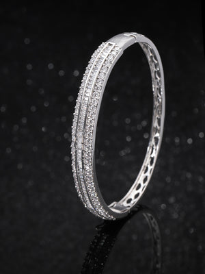 Silver-Plated American Diamond Studded Bracelet