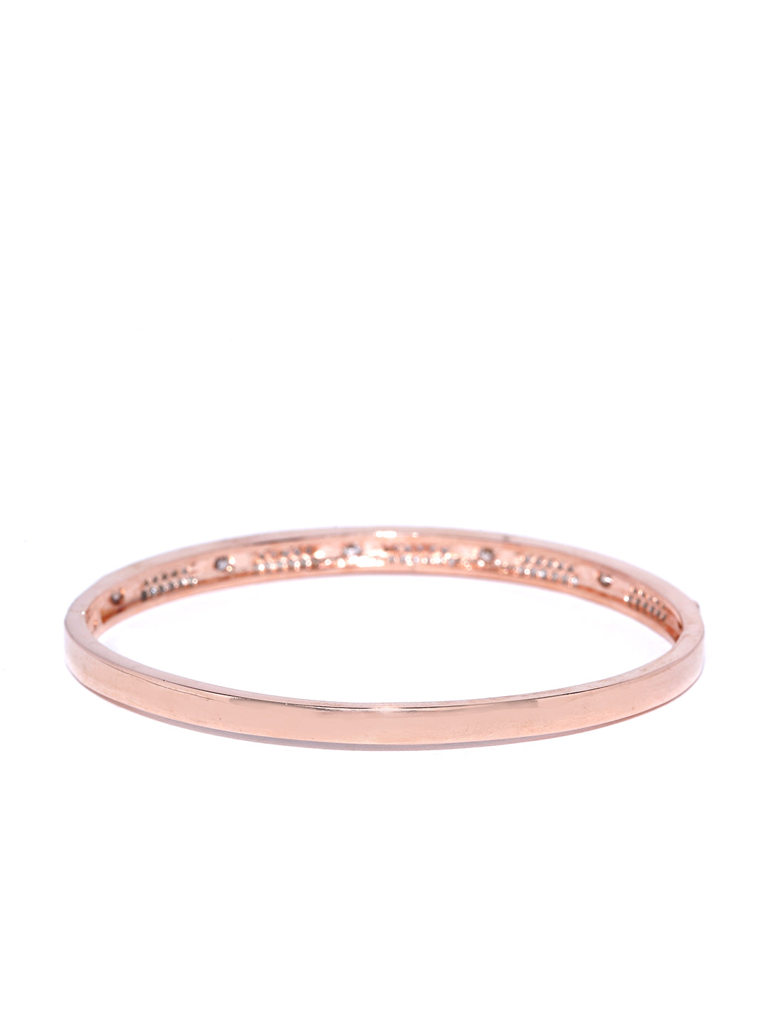 Rose Gold-Plated American Diamond Studded Bracelet