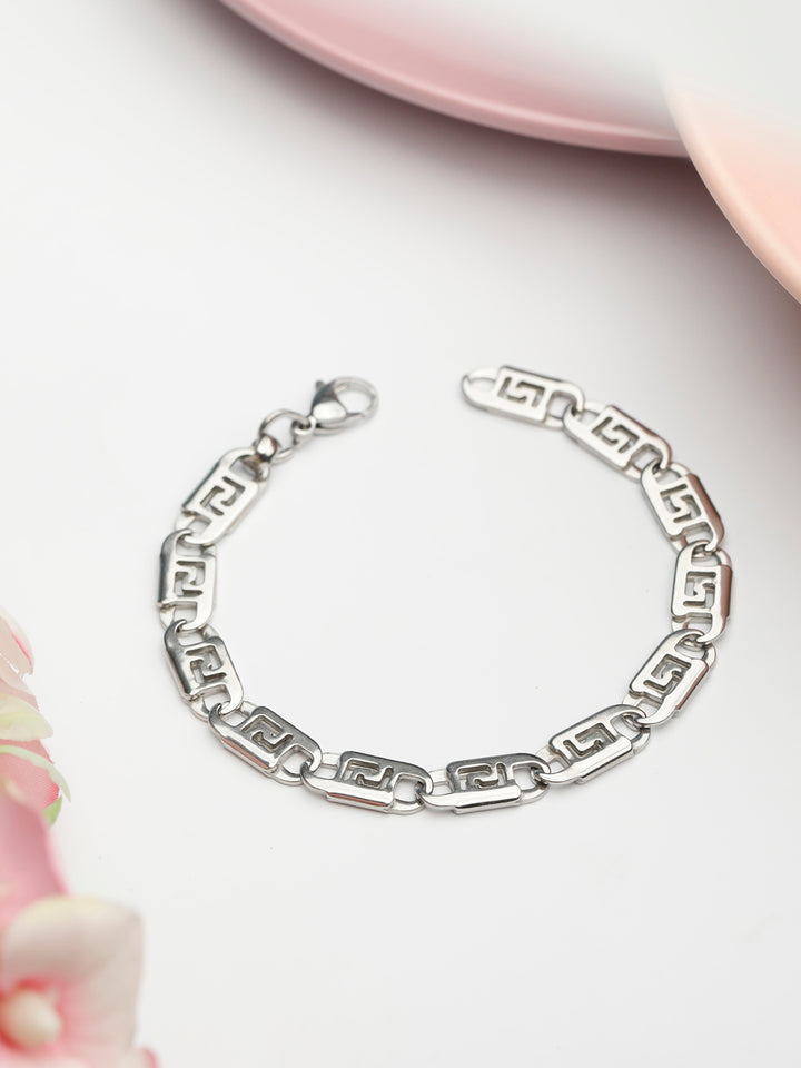 Contemporary Silver Plated Link Bracelet