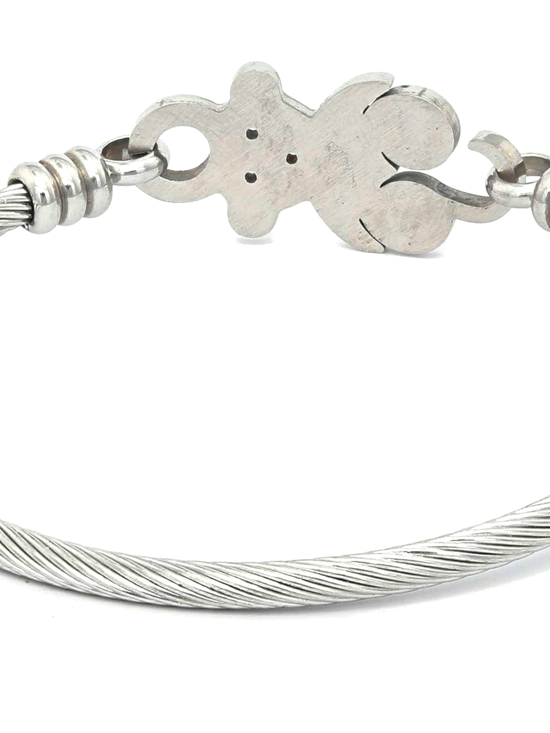 Silver Plated Teddy Bear Bangle-Style Bracelet