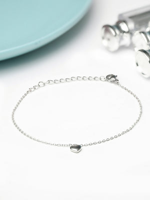 Contemporary Silver Plated Little Heart Link Bracelet