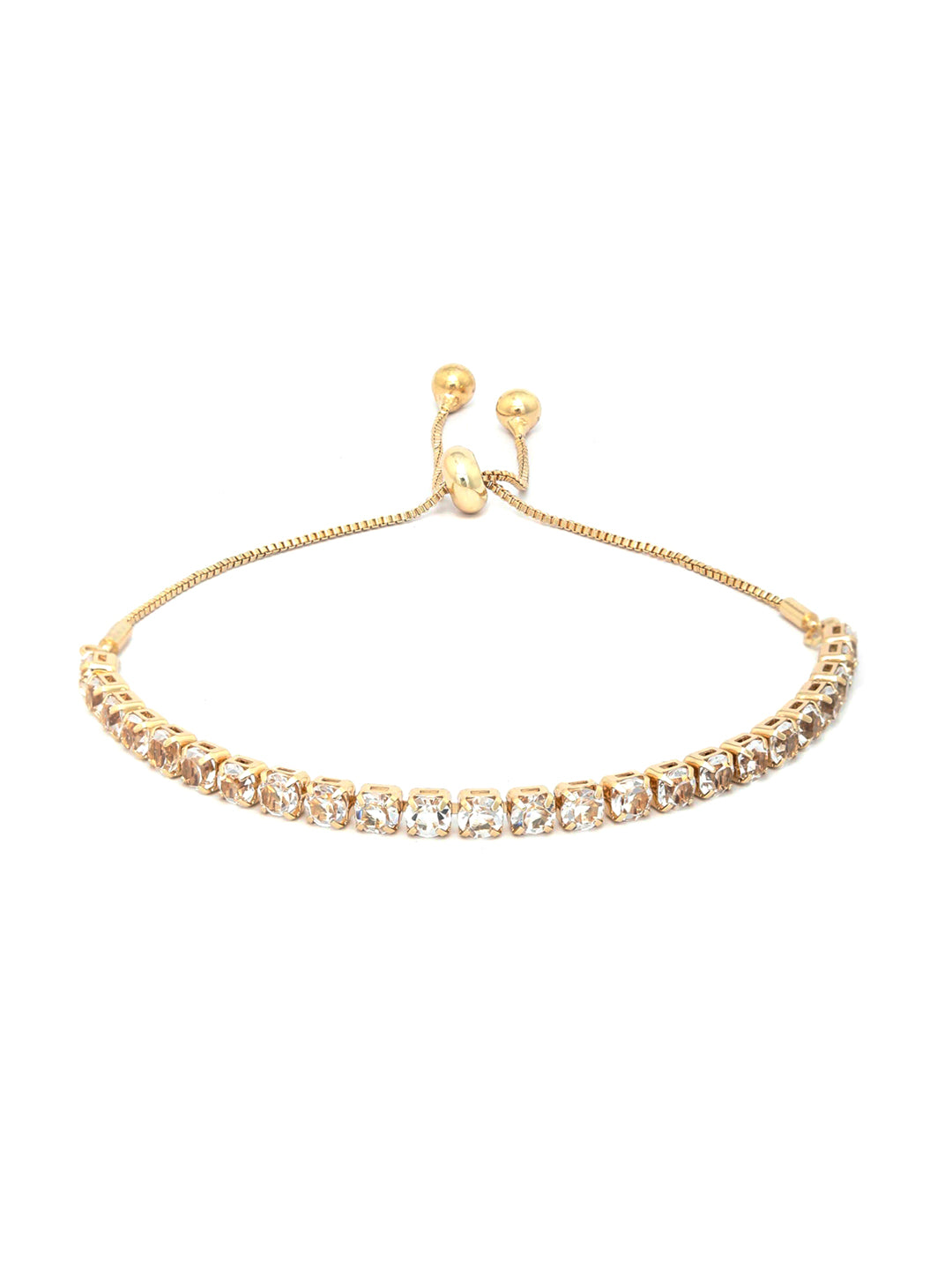 American Diamond Gold Plated Link Bracelet
