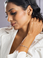 Contemparory Stones Silver Plated Link Bracelet
