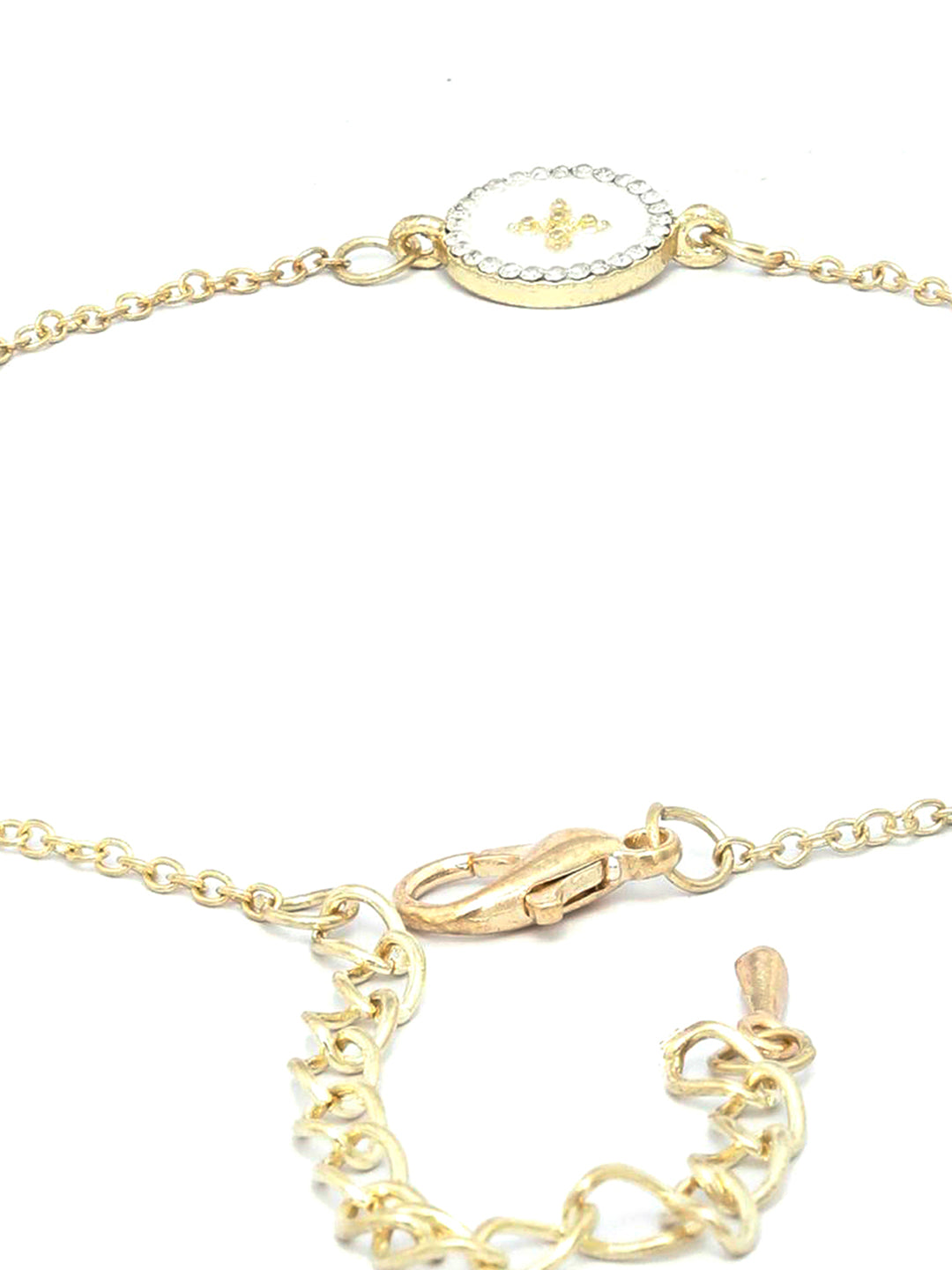 Star Struck -  White American Diamond Gold Plated Link Bracelet