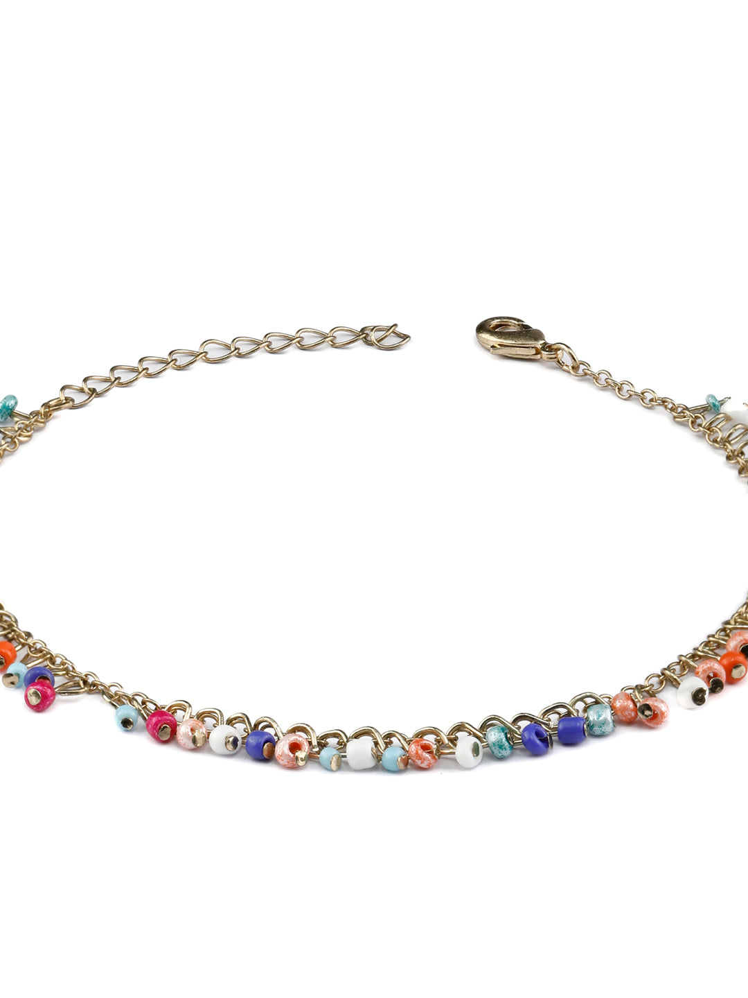 Multi Coloured Beaded Link Bracelet