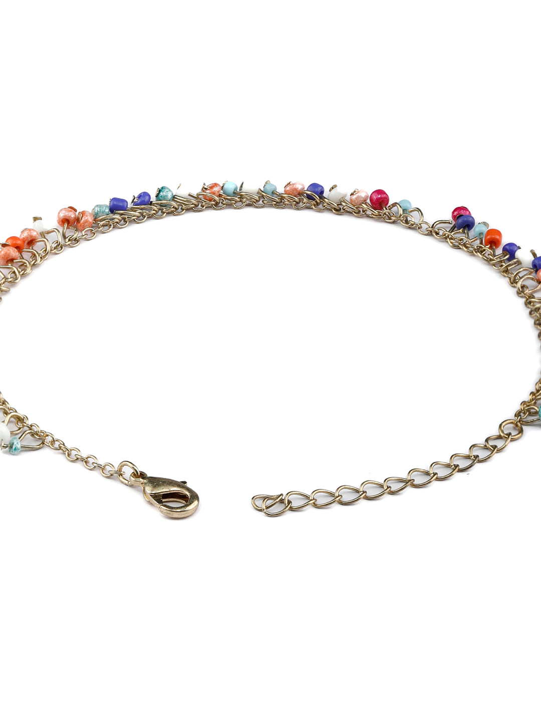 Multi Coloured Beaded Link Bracelet