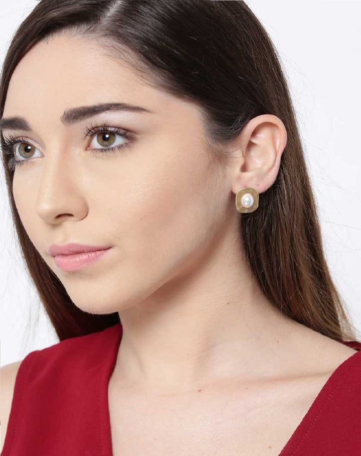 Multicolour Alloy Based Stud Earrings, Combo Of 2
