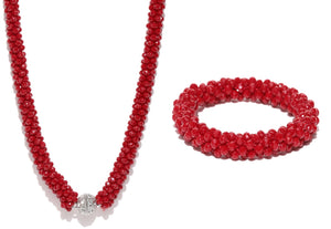 Valentine Combo of Red Neckalce and Bracelet