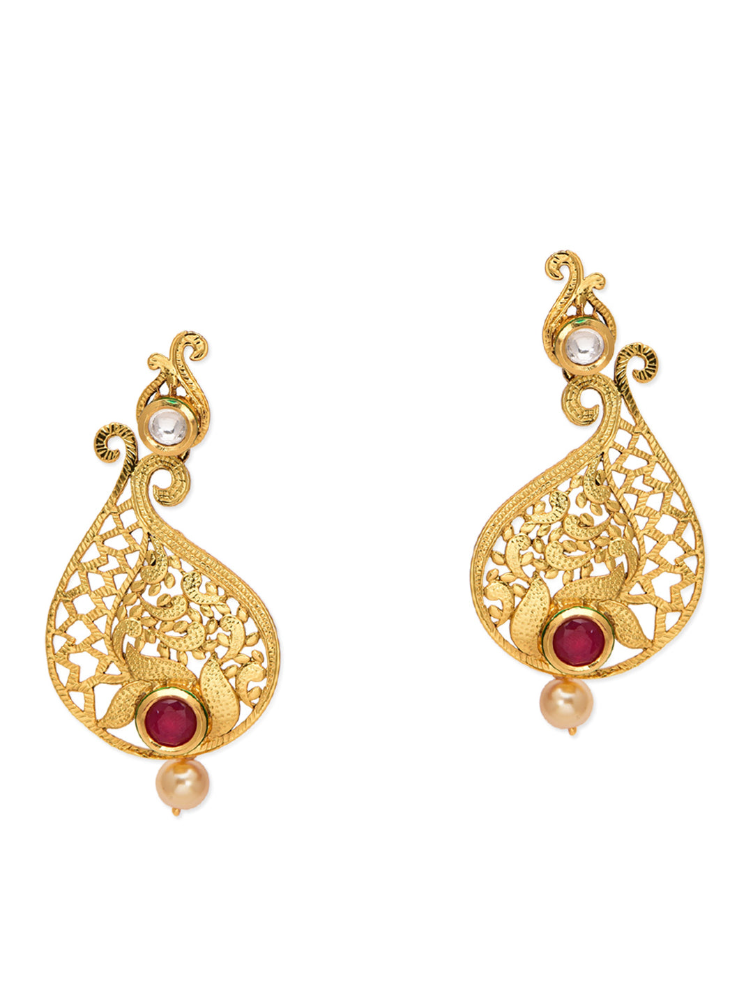 Ethnic Gold Plated Danglers