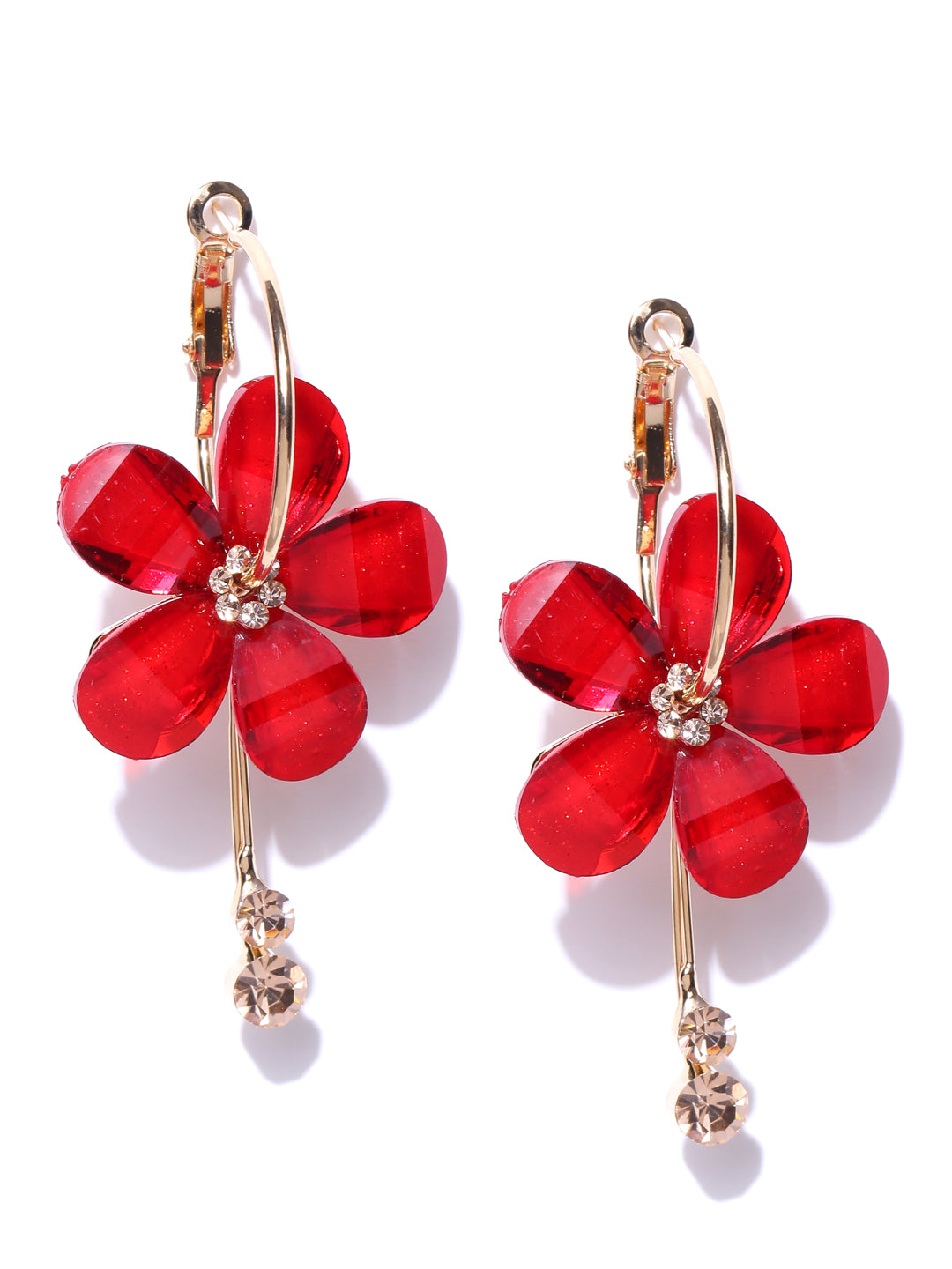 Flower Earrings Flower Pearls Dangle Earrings Fashionable Sweet Earrings  For Girls Rosebud Natural Pearl Drop Earring