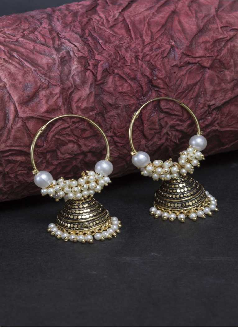 Gold Plated Pearl Jhuumki/Earrings