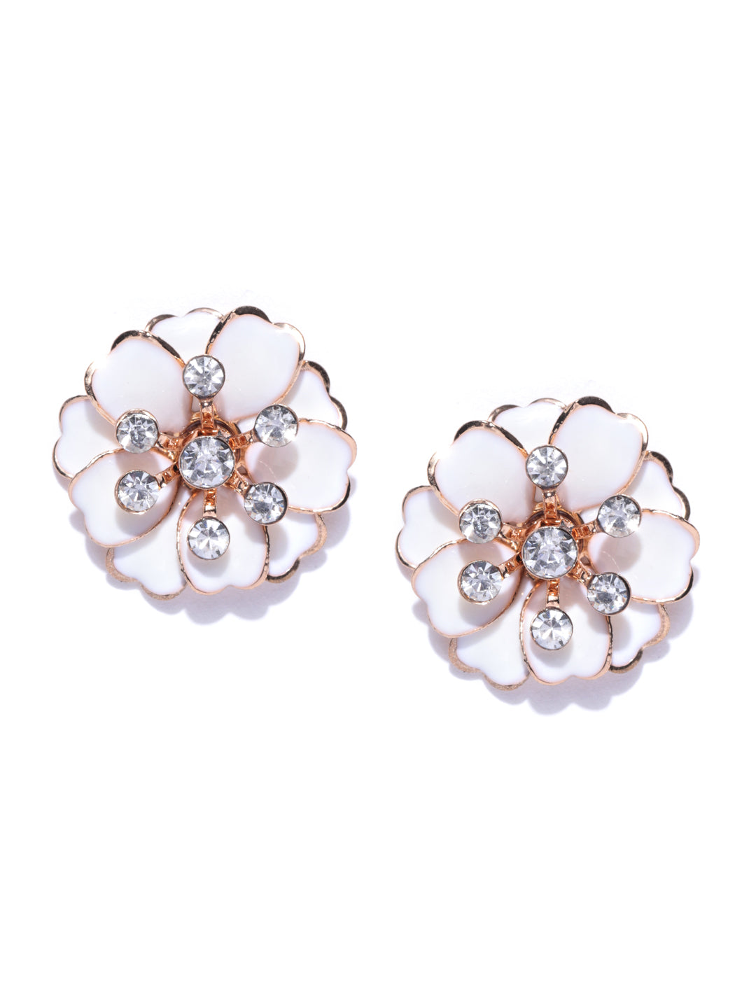 Floral White Stud Earring