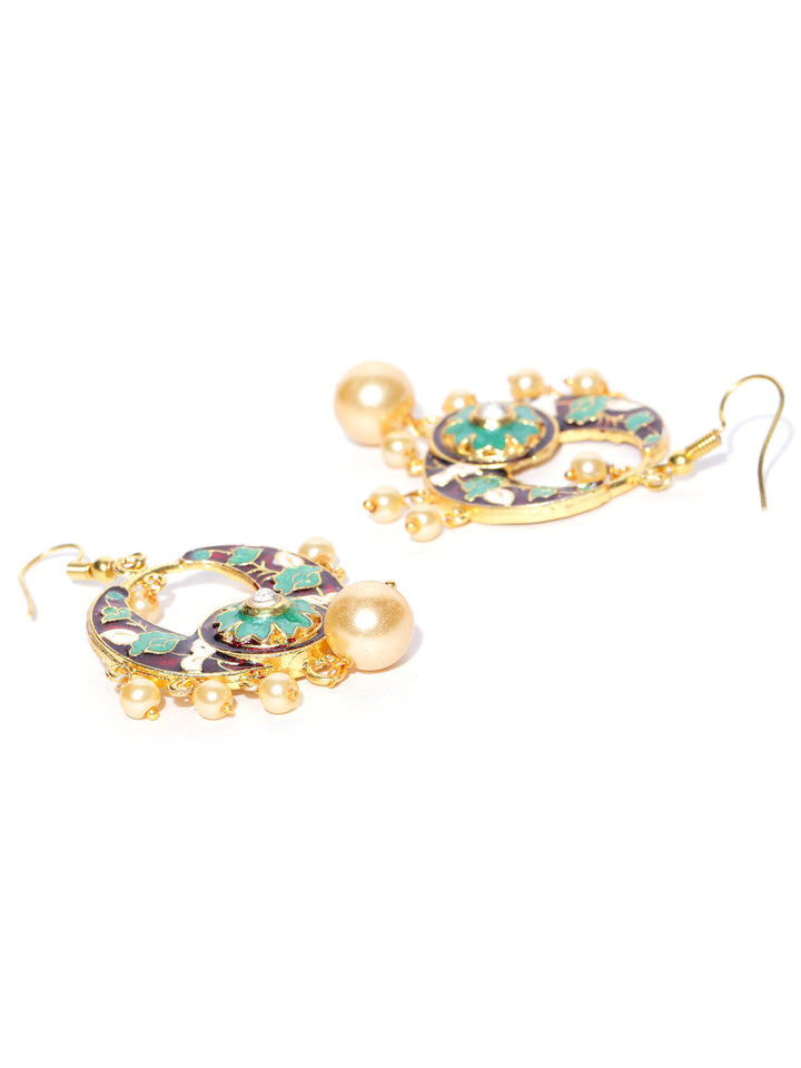 Multicolour Gold Plated Meenakari Designer Earring For Girls & Women