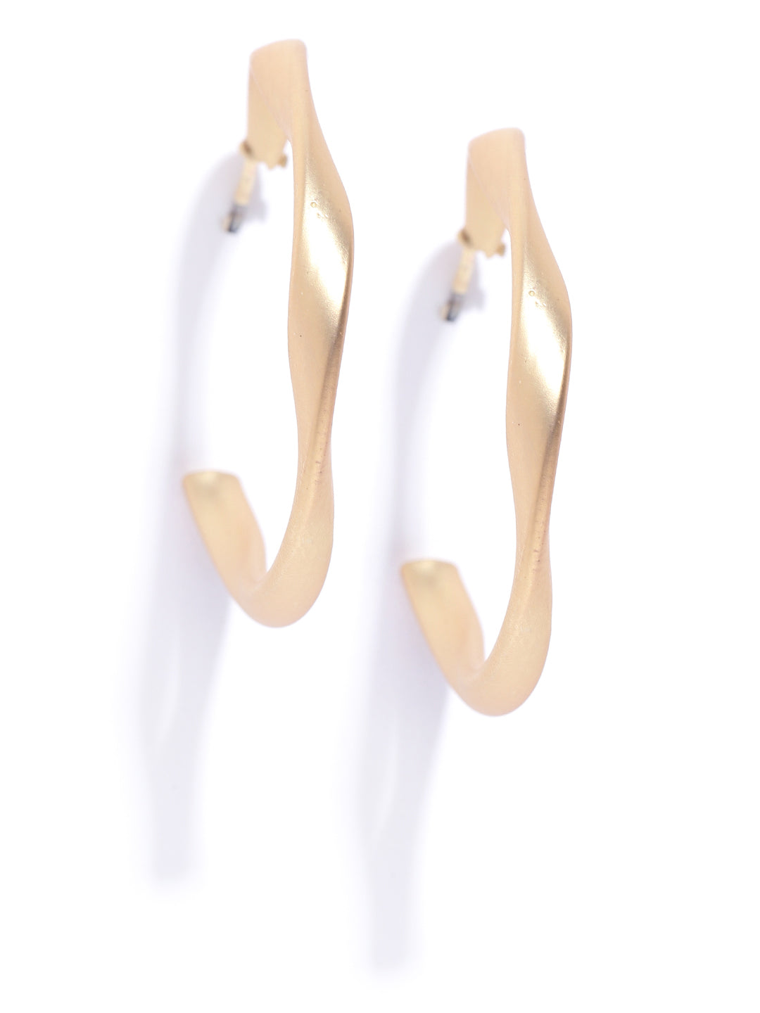Mat Gold Polish Cool Hoop Bali Earrings For Girls & Women