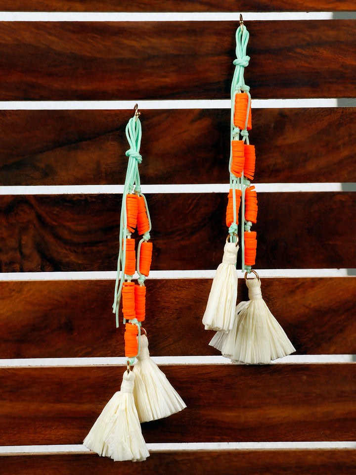 Orange Tassel Earrings For Girls/Women