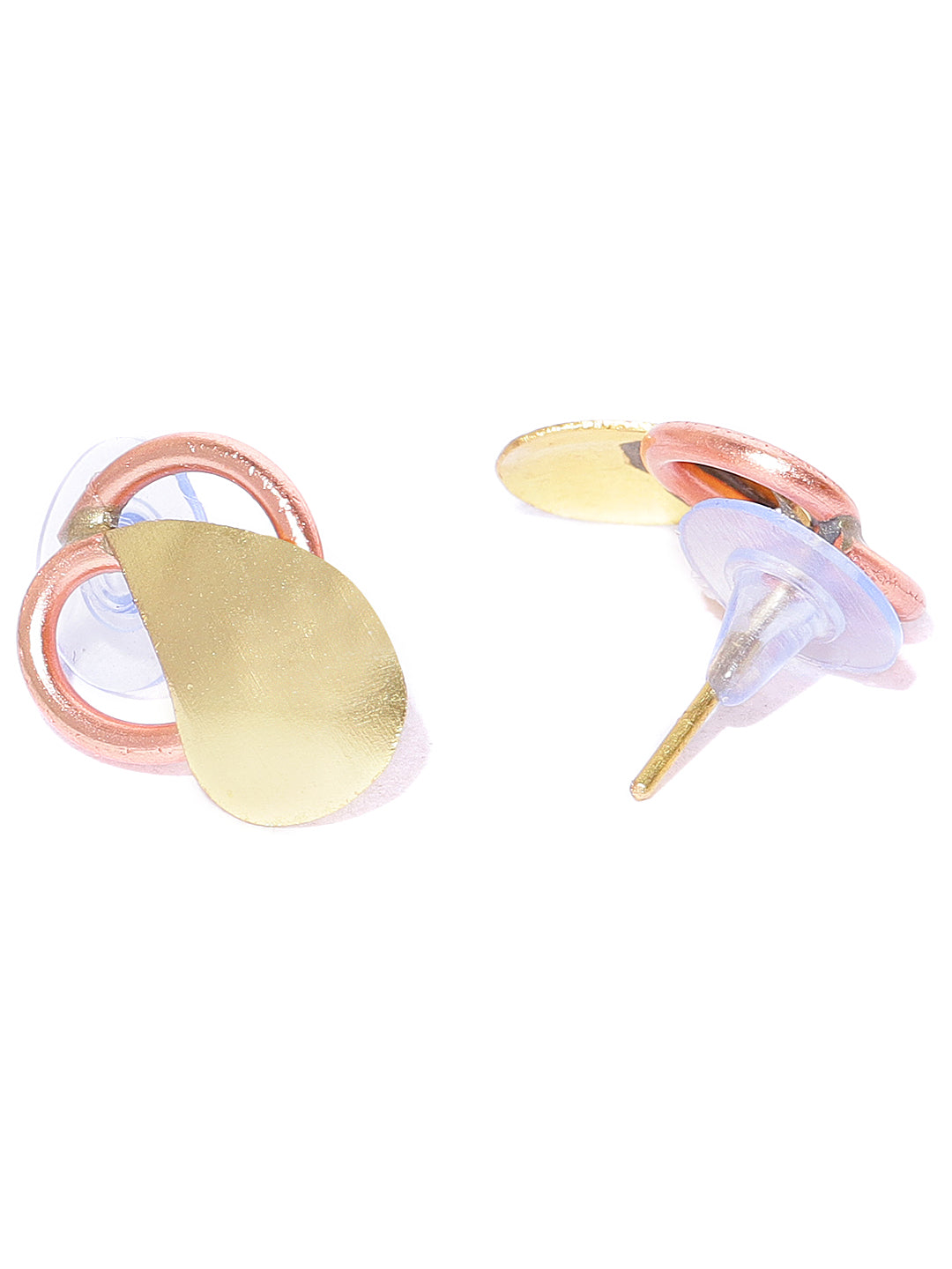 Stylish Copper And Gold Plated Drop Shape Stud Earring For Women And Girls