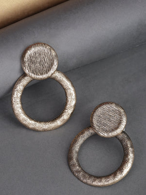 Gold-Plated Antique Circular Drop Earrings