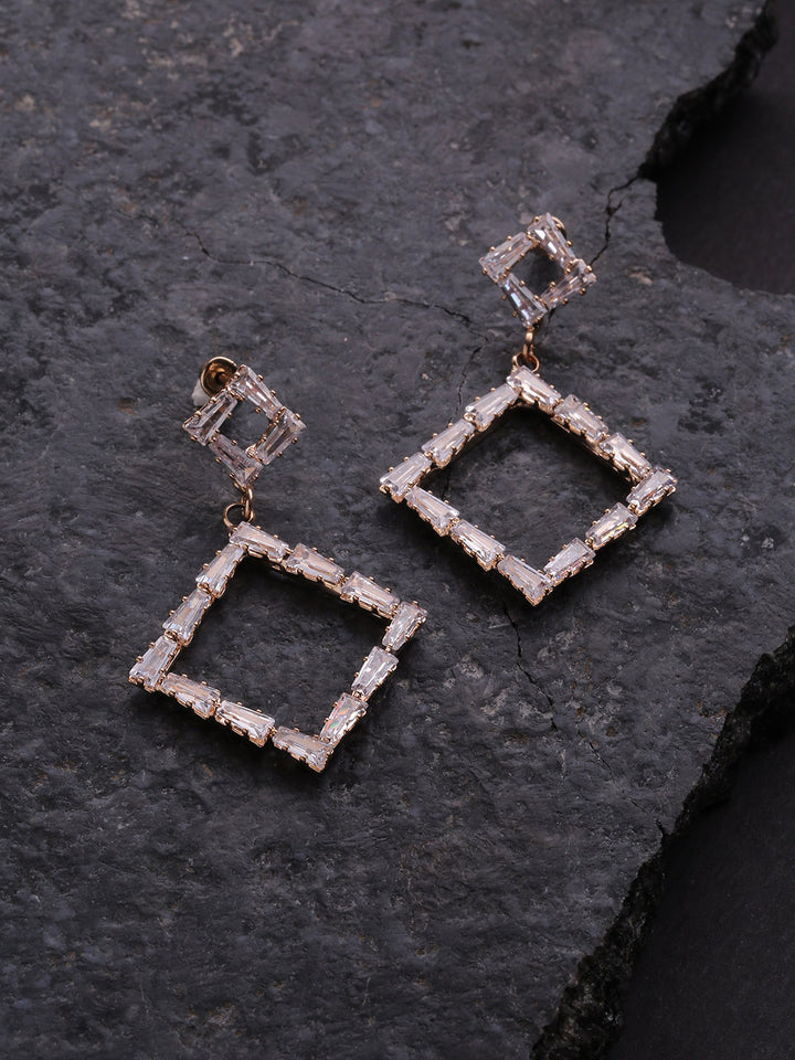 Gold-Plated Handcrafted Geometric Shape Drop Earrings
