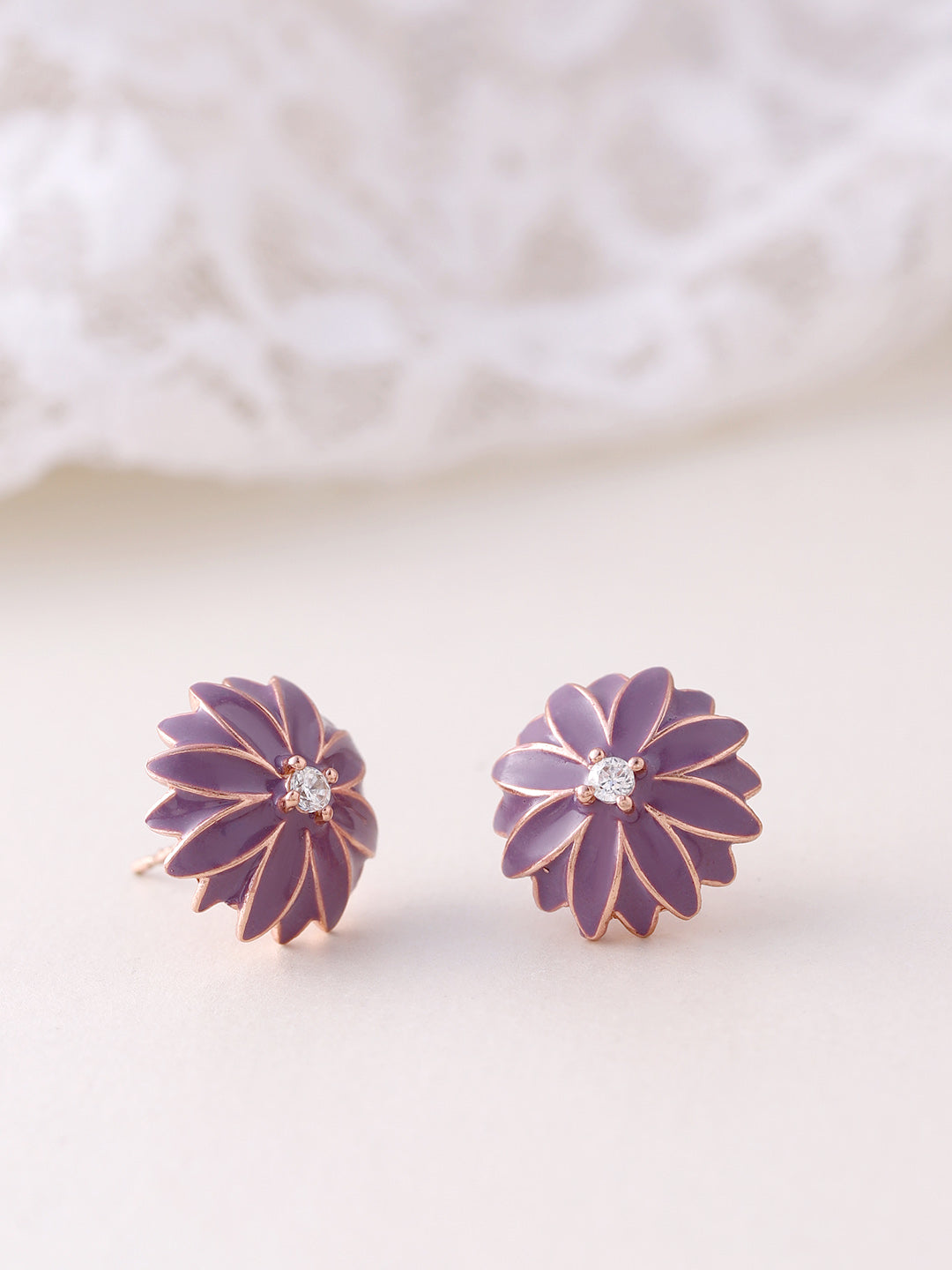 Buy OSF Floral Shape Purple colour alloy Fashion Earrings For Girls And  Womens. at Amazon.in